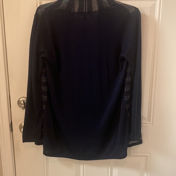 Neiman Marcus NWT NAVY Blue Cashmere Collection Open Cardigan, XL, 64% Silk, 21% - Picture 4 of 9
